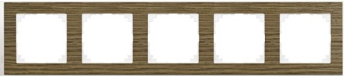Рамка универсальная Schneider Electric Merten M-Pure Decor 5-м. дуб/бриллиантовый белый  картинка